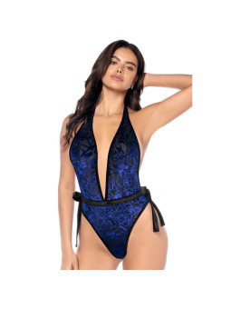 Body teddy plongeant en velours floral Mapalé