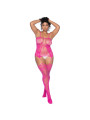 Plus Size Pink Fishnet Bodysuit - Mapalé