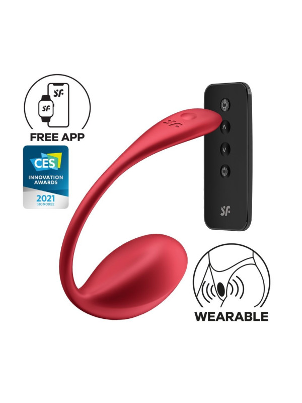 Oeuf vibrant télécommandé rouge Shiny Petal Satisfyer