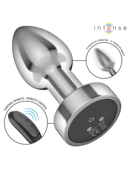 INTENSE - PLUG ANAL 10 VIBRATIONS GODE MÉTALLIQUE AVEC TÉLÉCOMMANDE S