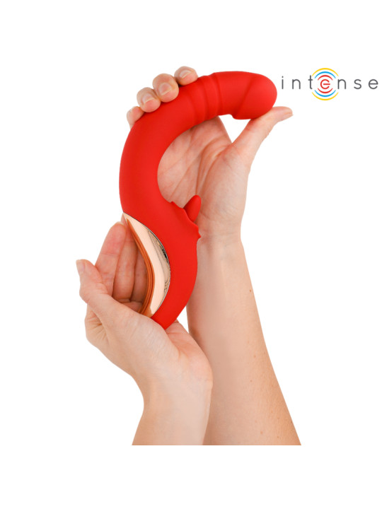 VIBRATEUR ET STIMULATEUR PAULINA EN FORME DE U ROUGE