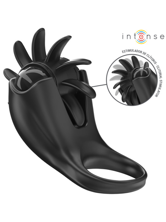 MABEL ANNEAU VIBRANT 10 VIBRATIONS AVEC STIMULATEUR DE CLITORIS NOIR