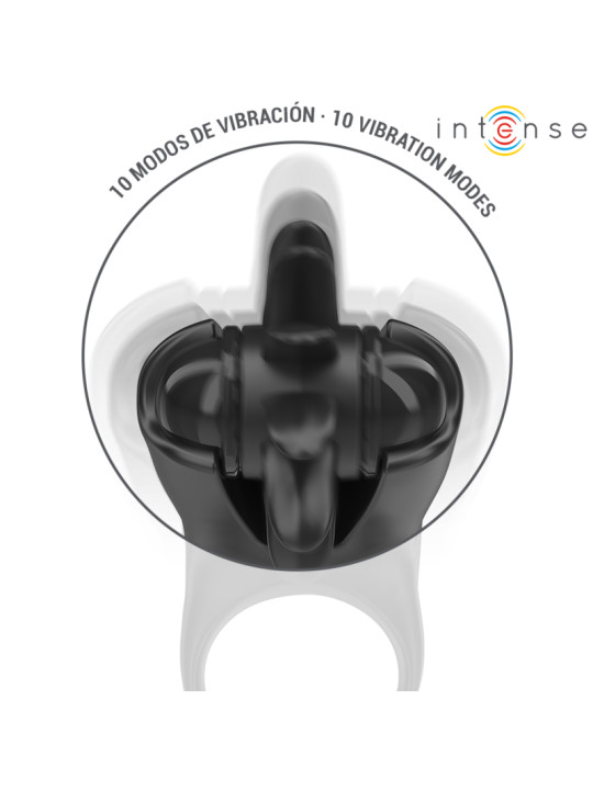 MABEL ANNEAU VIBRANT 10 VIBRATIONS AVEC STIMULATEUR DE CLITORIS NOIR