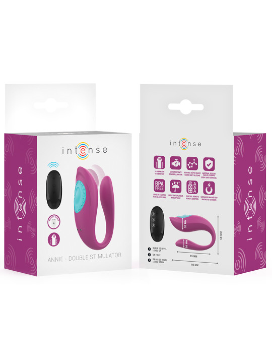 ANNIE Vibromasseur & Stimulateur en U Violet – Télécommande 10 Modes
